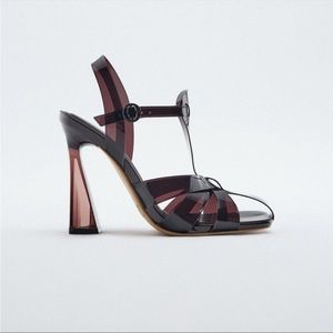 Zara Vinyl Caged Heels